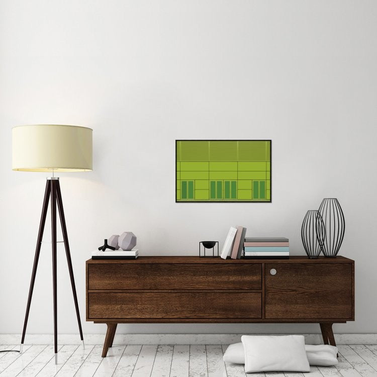 "Green Home" Framed Canvas Giclee by Jan Niezen, 31x21"