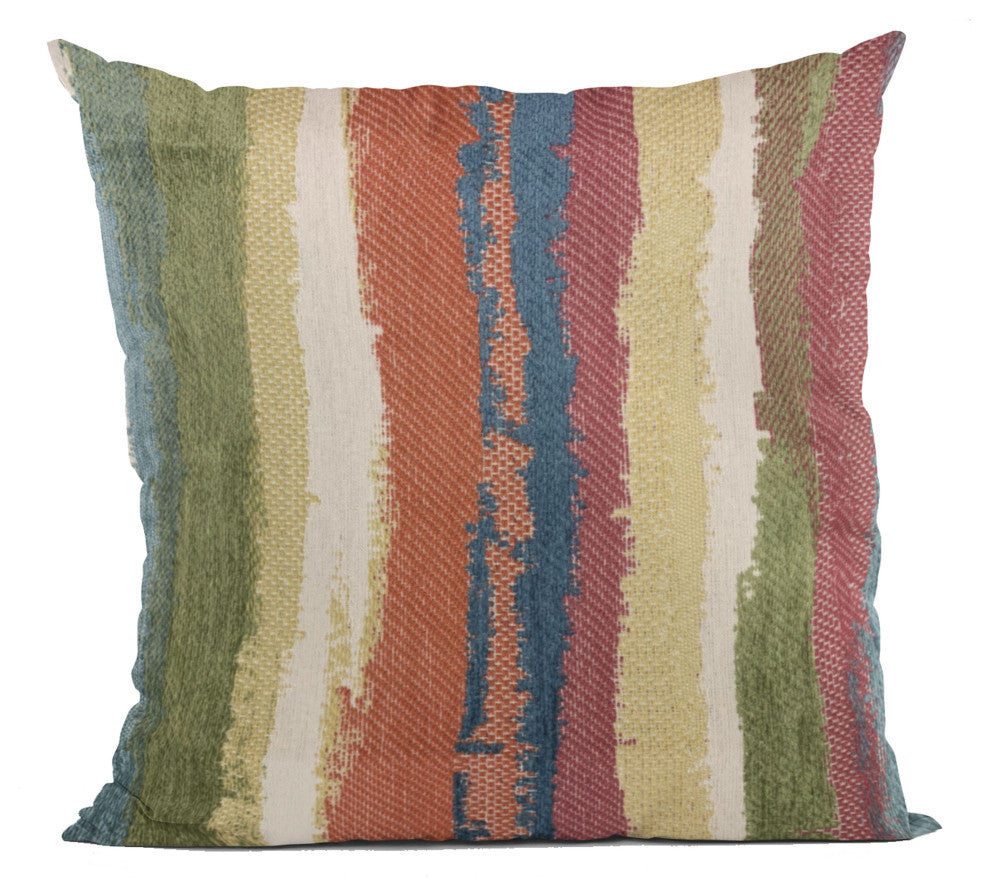 Plutus Multi-Color Cuba Stripe Luxury Throw Pillow, 20"x20"