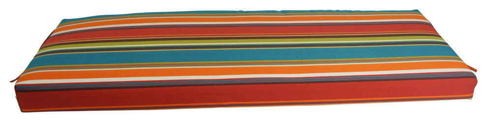 51"X19" Patterned Outdoor Spun Polyester Loveseat Cushion, Westport Teal