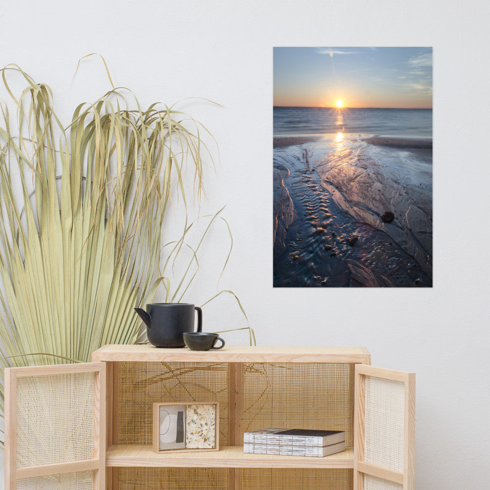 Low Tide Ravine Landscape Photo, Beach Unframed Wall Art Print, 24" X 36"