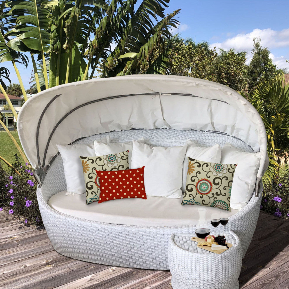 3-Piece Set Cream Classic Indoor Outdoor Zippered Pillow Covers