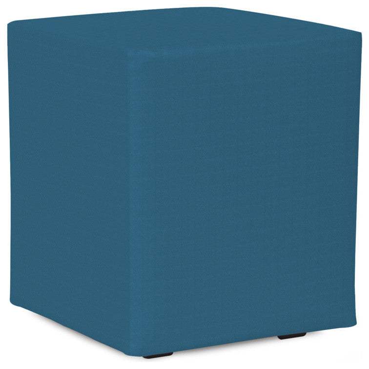 Universal Cube Ottoman With Slipcover, Seascape Turquoise