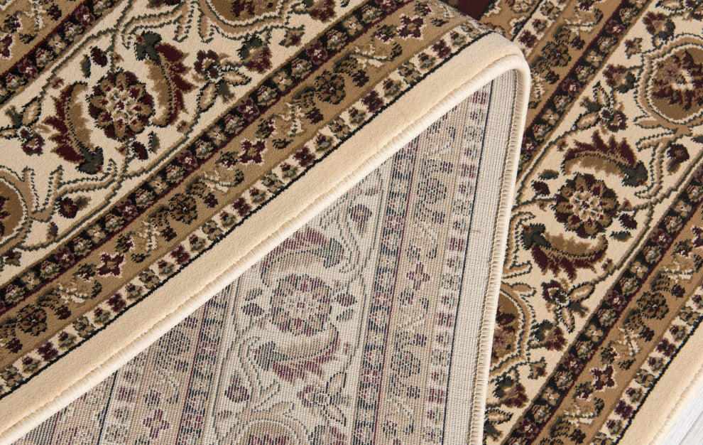 5" Round Cream Traditional Decorative Area Rug