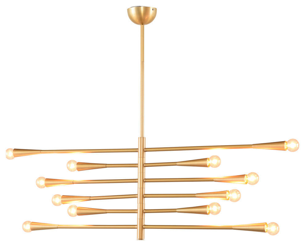 Dahlia Ceiling Pendant Light in Brushed Gold