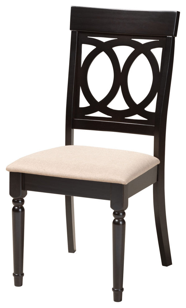 Rainier 5-Piece Dining Set, Beige/Dark Brown