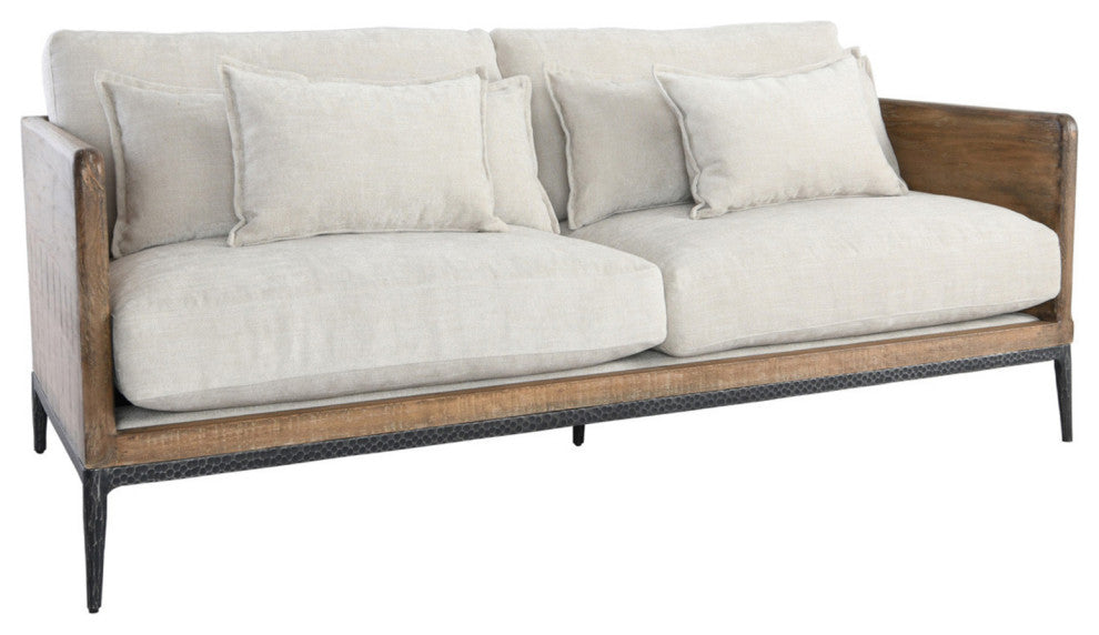 Ivory & Salvaged Pine Sofa