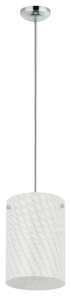 Swirled 1-Lt  Pendant - Chrome