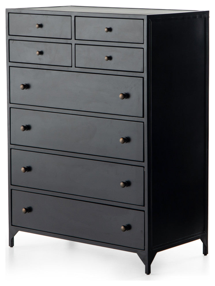 Belmont 8 Drawer Tall Dresser, Black