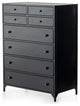 Belmont 8 Drawer Tall Dresser, Black