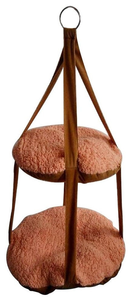 Kittyhaus Dual-Lounger Kitty Cat Pillow Hammock Lounge, Brown