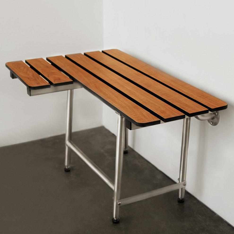 ADA Bariatric Wall Mount Folding Transfer Bench Shower Seat, Right-Handed, 26"