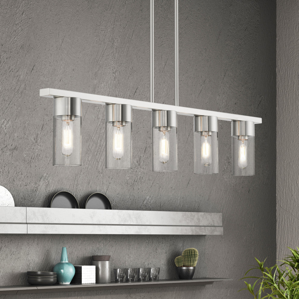 Carson 5 Light Brushed Nickel Linear Chandelier
