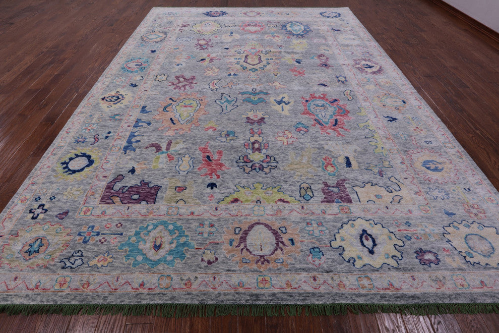 Turkish Oushak Handmade Wool Rug 10' 3" X 13' 9" - Q14777
