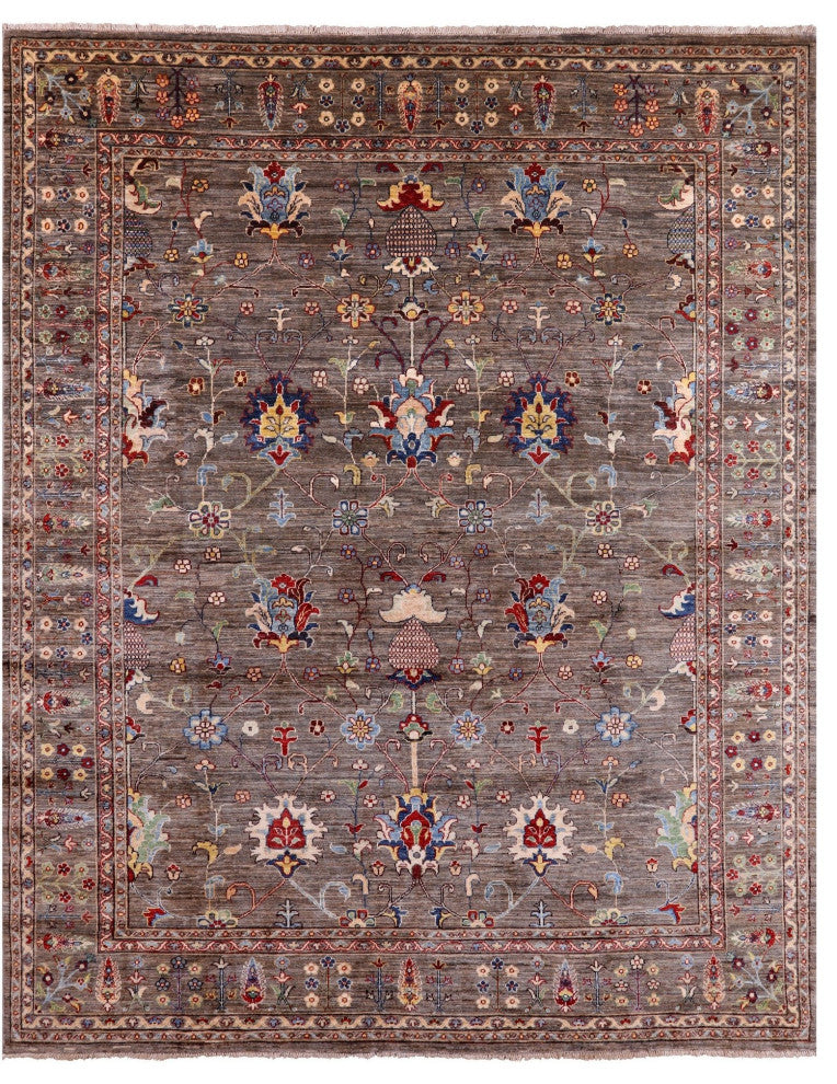 8' 0" X 10' 0" Persian Tabriz Handmade Wool Rug Q7294