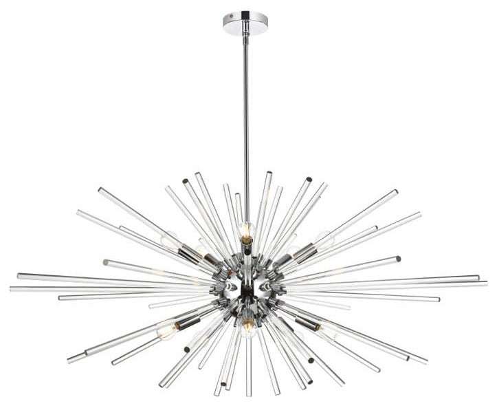 Elegant Lighting 2502D46 Sienna 10 Light 46"W Crystal Sputnik - Chrome