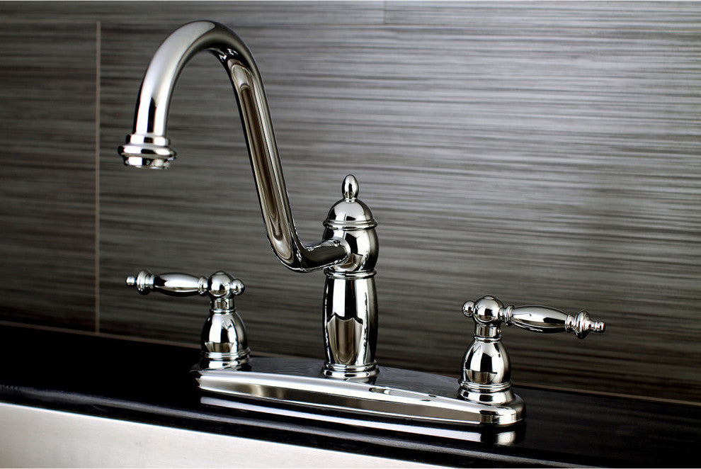Kingston Brass Centerset Kitchen Faucet, Polished Chrome
