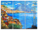 "Saturday Night Sea" Painting Metal Wall Art, 3 Panels, 36"x28"