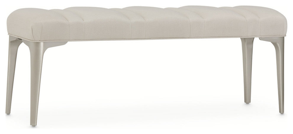 Penthouse Accent Bench, Frosted Linen/Silver Mist
