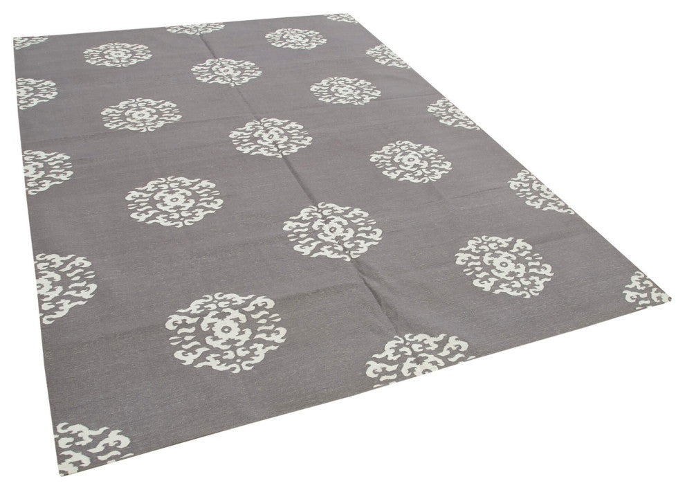 Rug N Carpet - Handmade Wool 6' 2'' x 8' 10'' Flatweave Dhurrie Kilim Rug