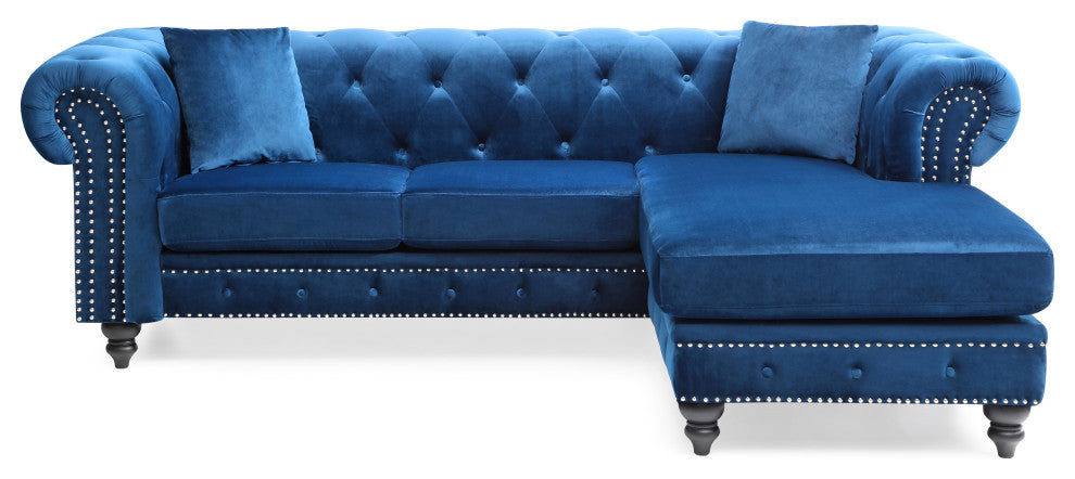 Nola Sofa Chaise, Navy Blue