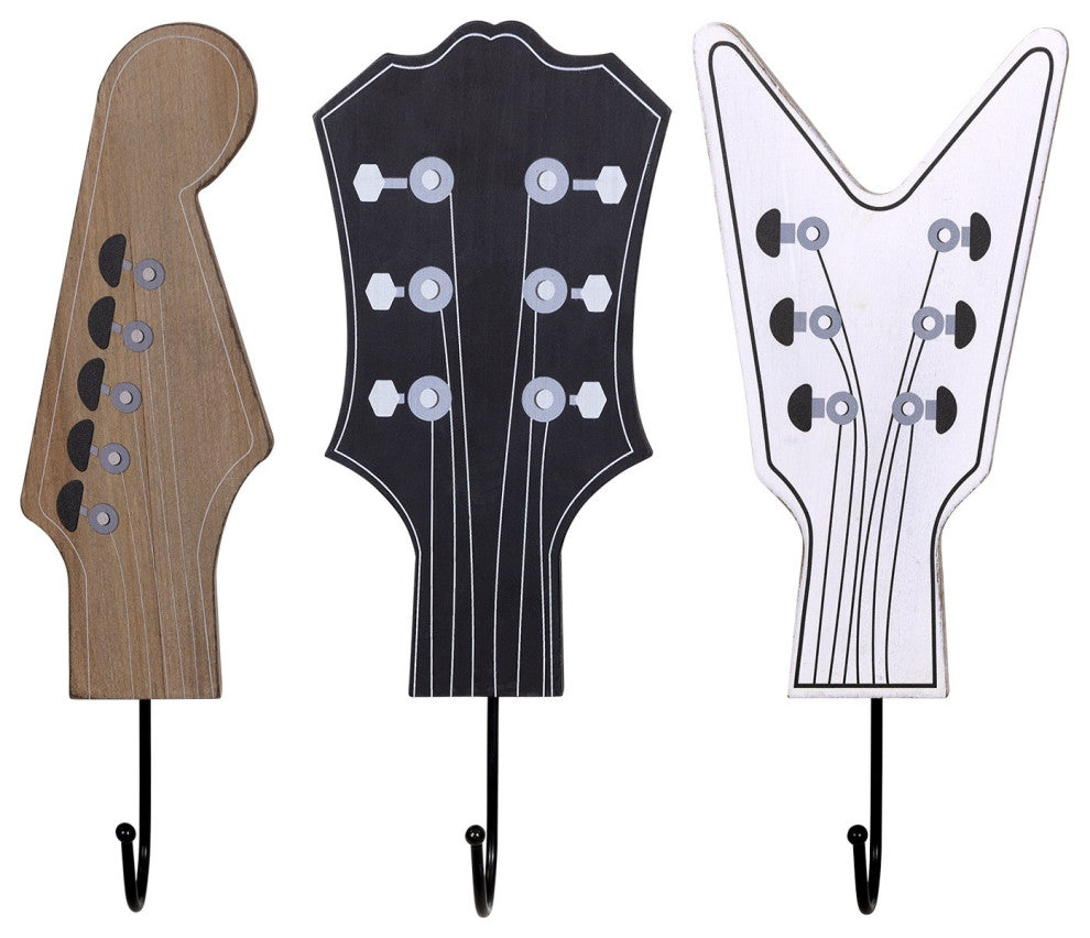 Set of Three Guitar Headstock Wall Hooks