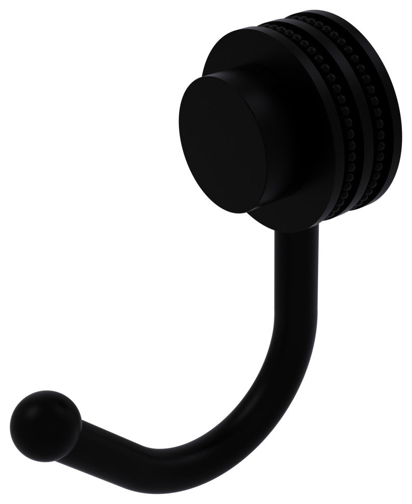 Venus Robe Hook With Dotted Accents, Matte Black