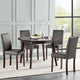Side Chair and Table Set, Faux Leather, Drak Brown Gray, Modern, Bistro