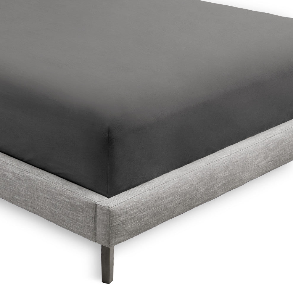 Bare Home Microfiber Fitted Sheets - Set of 2, Gray, Queen