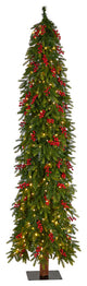 T3508 7' Victoria Fir Artificial Christmas Tree With 300 Multi-Color LED Lights