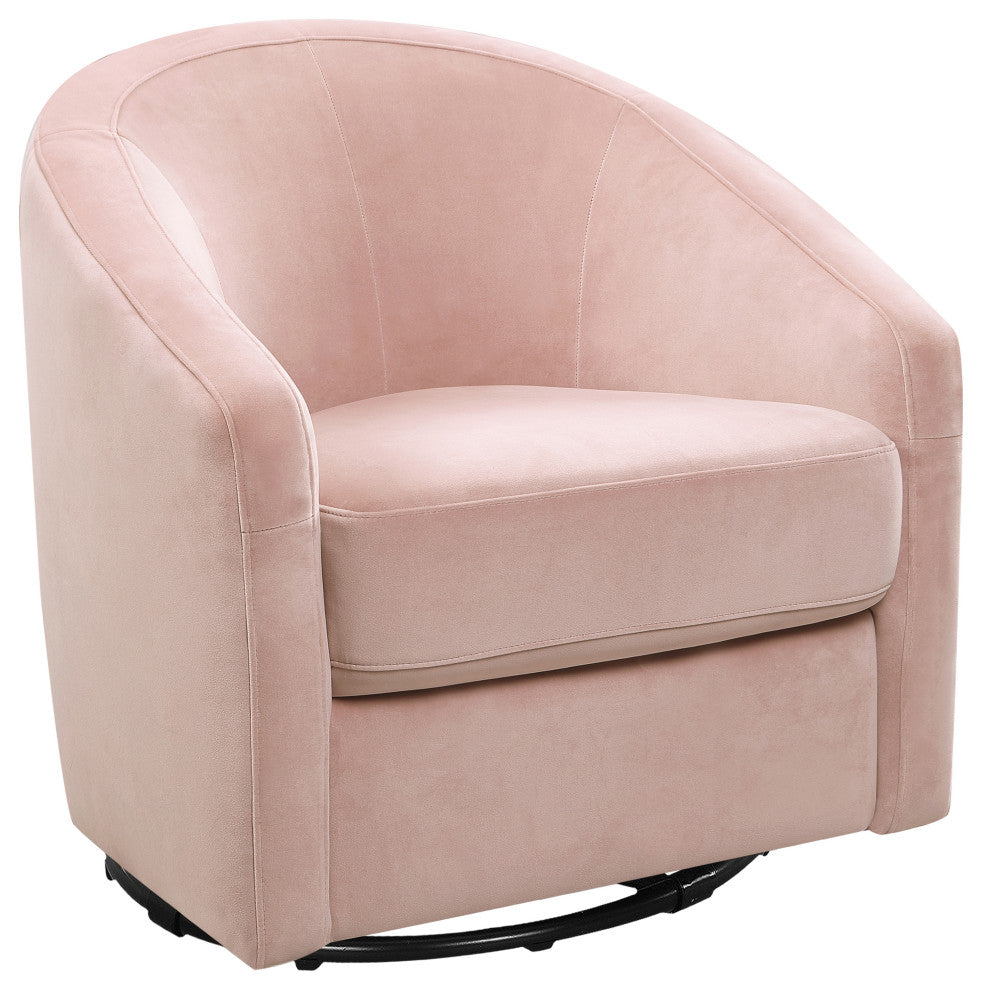Madison Swivel Glider, Blush Pink Velvet