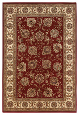 Aiden Traditional Vintage Inspired Red/Ivory Rug, 8' Square