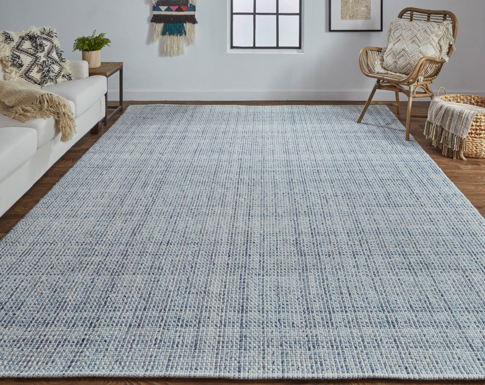 Weave & Wander Siona Space Dyed Flatweave Rug, Blue, 10' X 14'