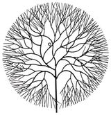 Wire Tree Wall Art, Circle, Metal, Black, Medium