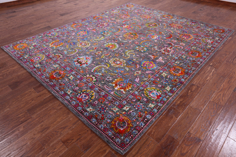8' 0" X 10' 0" Persian Wool & Silk Hand Knotted Rug - Q14923