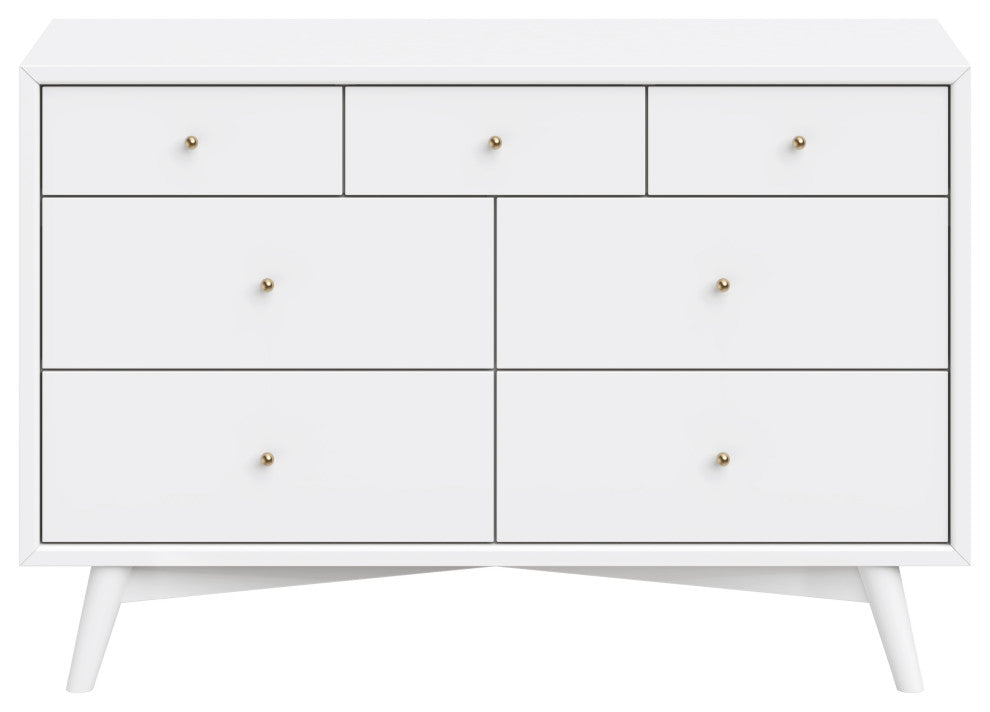 Palma 7-Drawer Assembled Double Dresser, Warm White