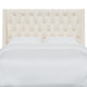 Wells King Tufted Wingback Headboard, Zuma White