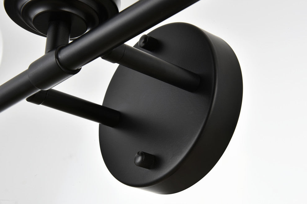 3 Light Black And Frosted White Bath Sconce