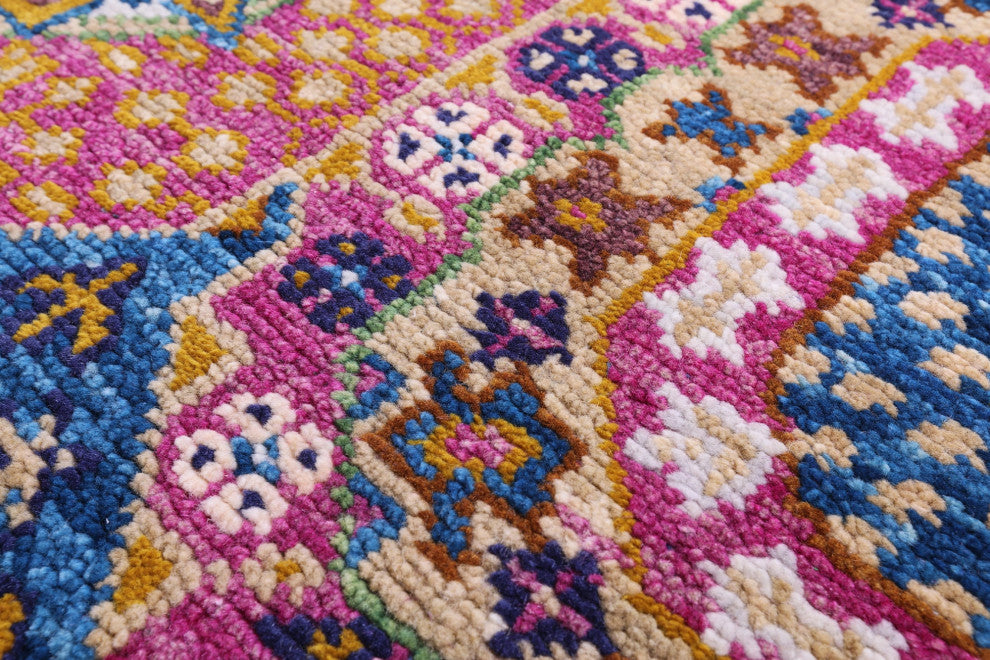 4' 0" X 6' 2" Geometric Mamluk Hand-Knotted Wool Rug - Q15892