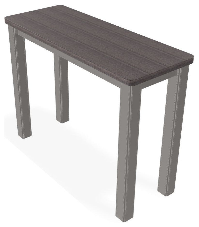 10" x 27" Rustic Outdoor End Table, Warm Gray
