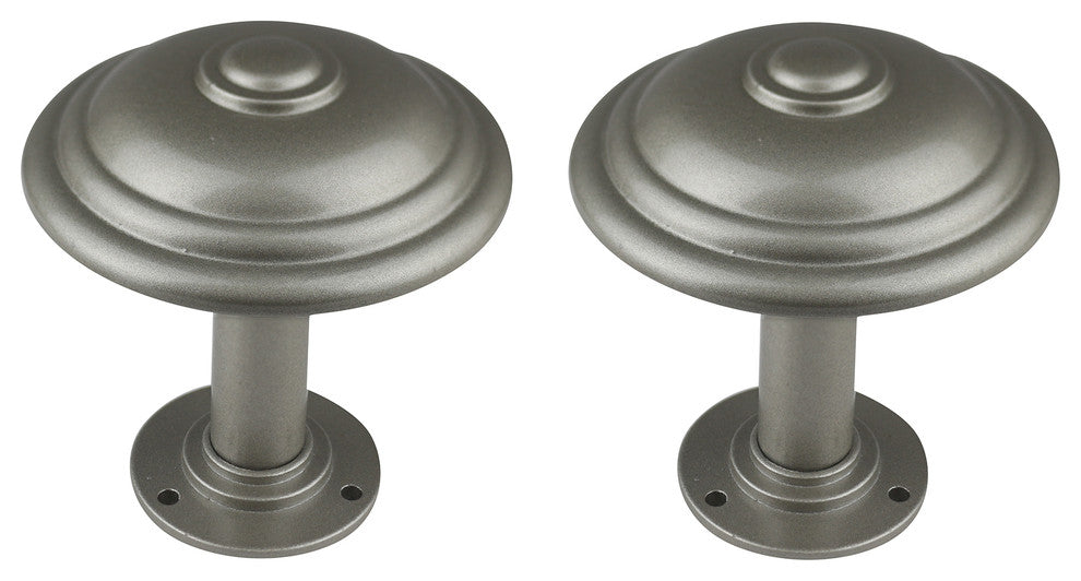 Urbanest Set of 2 Tondo Metal Drapery Medallion Holdback, Pewter
