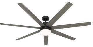 Hunter 70" WiFi Phenomenon Matte Black Ceiling Fan With LED Light, Wall Control