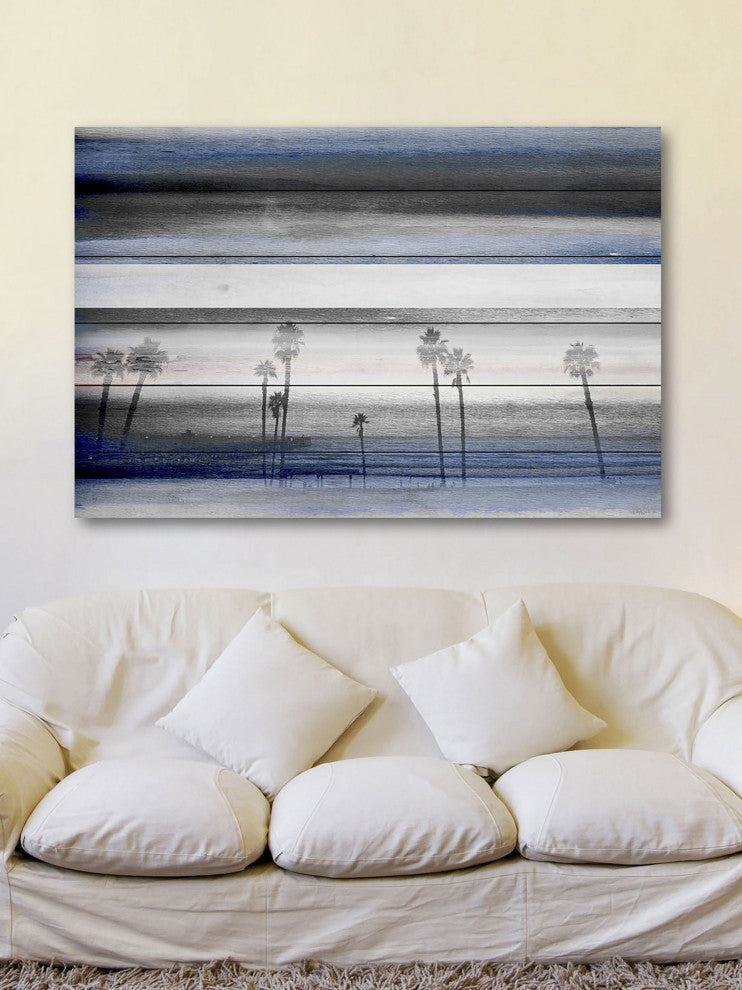 "Stormy Calm" Print on White Wood, 36"x24"