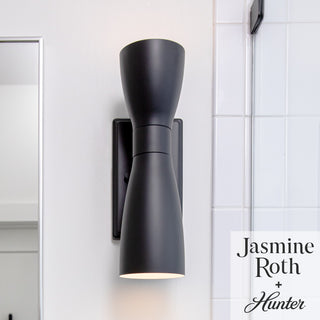 Zola Flat Matte Black 2 Light Sconce Wall Light Fixture