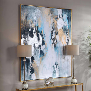 Uttermost 36058 Stormy 61" x 51" Framed Abstract Painting on - Blue / Teal