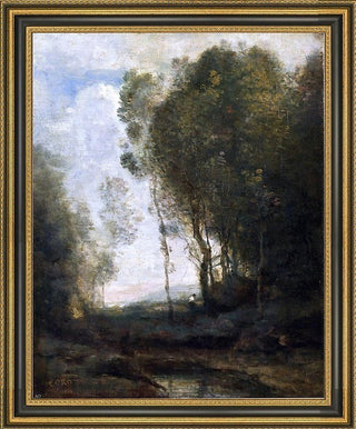 Jean-Baptiste-Camille Corot The Edge of The Forest Framed Canvas Print, 20"x25"