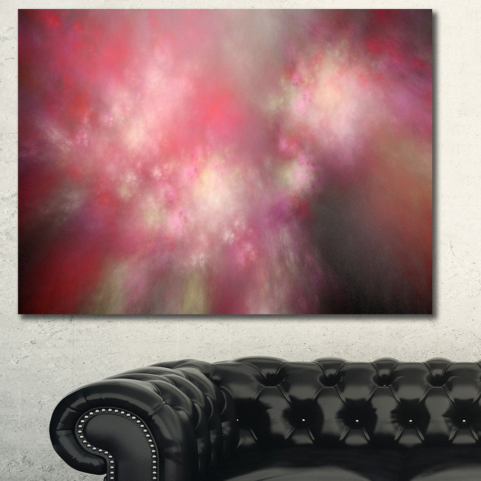 Red Blur Sky with Stars, Oversized Abstract Canvas Art Print, 60x40