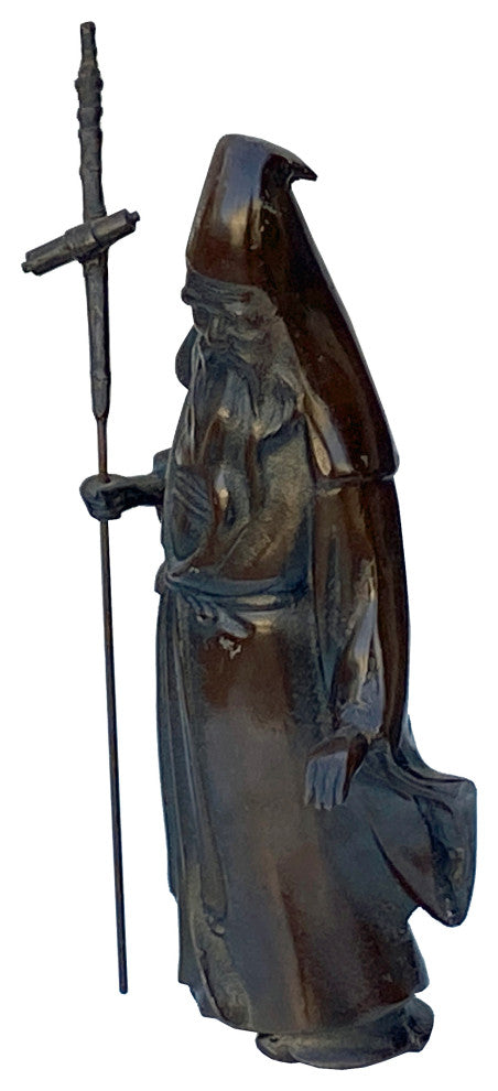 Vintage Handmade Bronze Metal Japanese Style Su Wu Figure Statue Hws2510