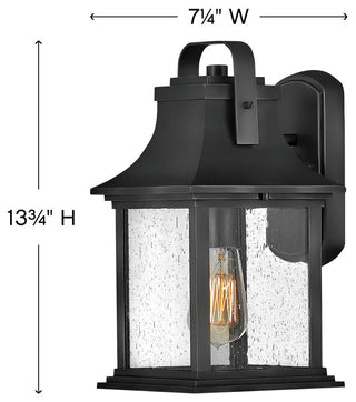 Hinkley Grant Medium Wall Mount Lantern, Textured Black