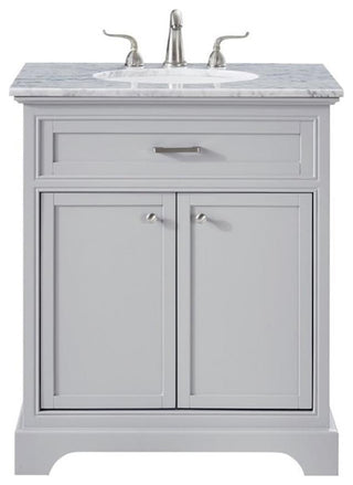 Elegant Decor Americana 30" Wood Single Bathroom Vanity in Light Gray