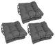 16" Polyester Solid Outdoor Square Tufted Chair Cushions, Set of 6, Cool Gray